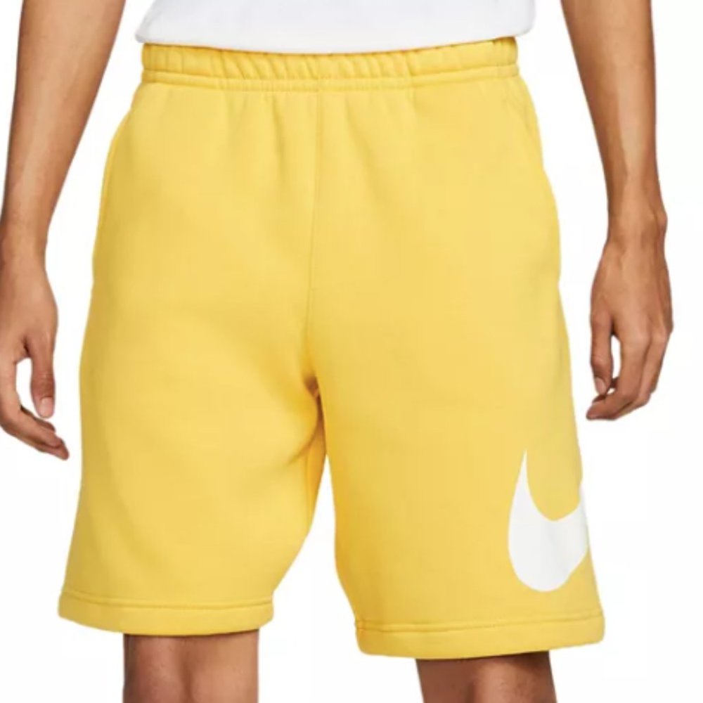 Nike Sportswear Club Men's Graphic Shorts Dark Yellow NEW